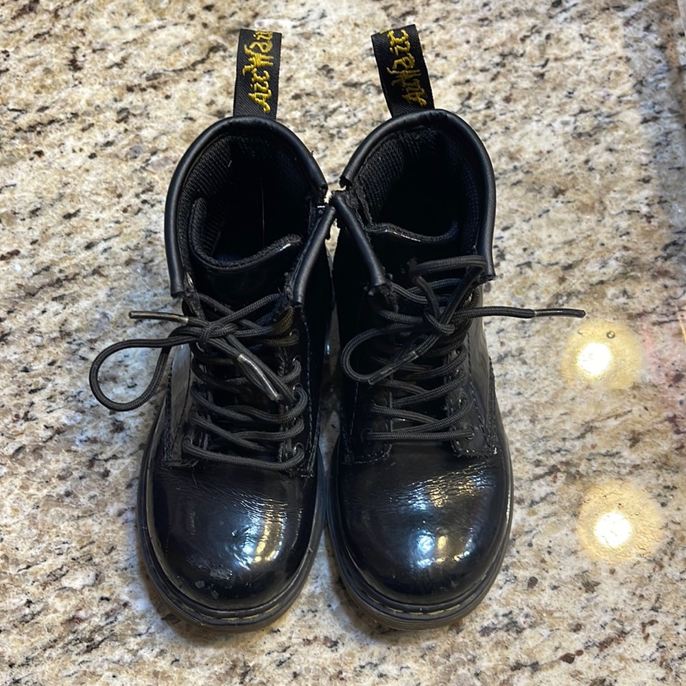 Dr Martens Boots Toddler 1460 T Black Size 9 Side Zip Lace Up